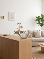 Minimalist Zen Crabapple Branch Luxe Artificial Floral Arrangement