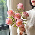 Gallery Style Blooming Velvet Rose Elegant Artificial Floral Arrangement