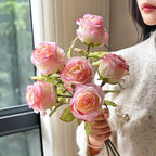Gallery Style Blooming Velvet Rose Elegant Artificial Floral Arrangement