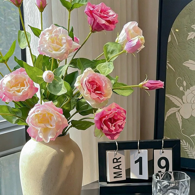 Elegant Blush Lisianthus Artificial Floral Arrangement