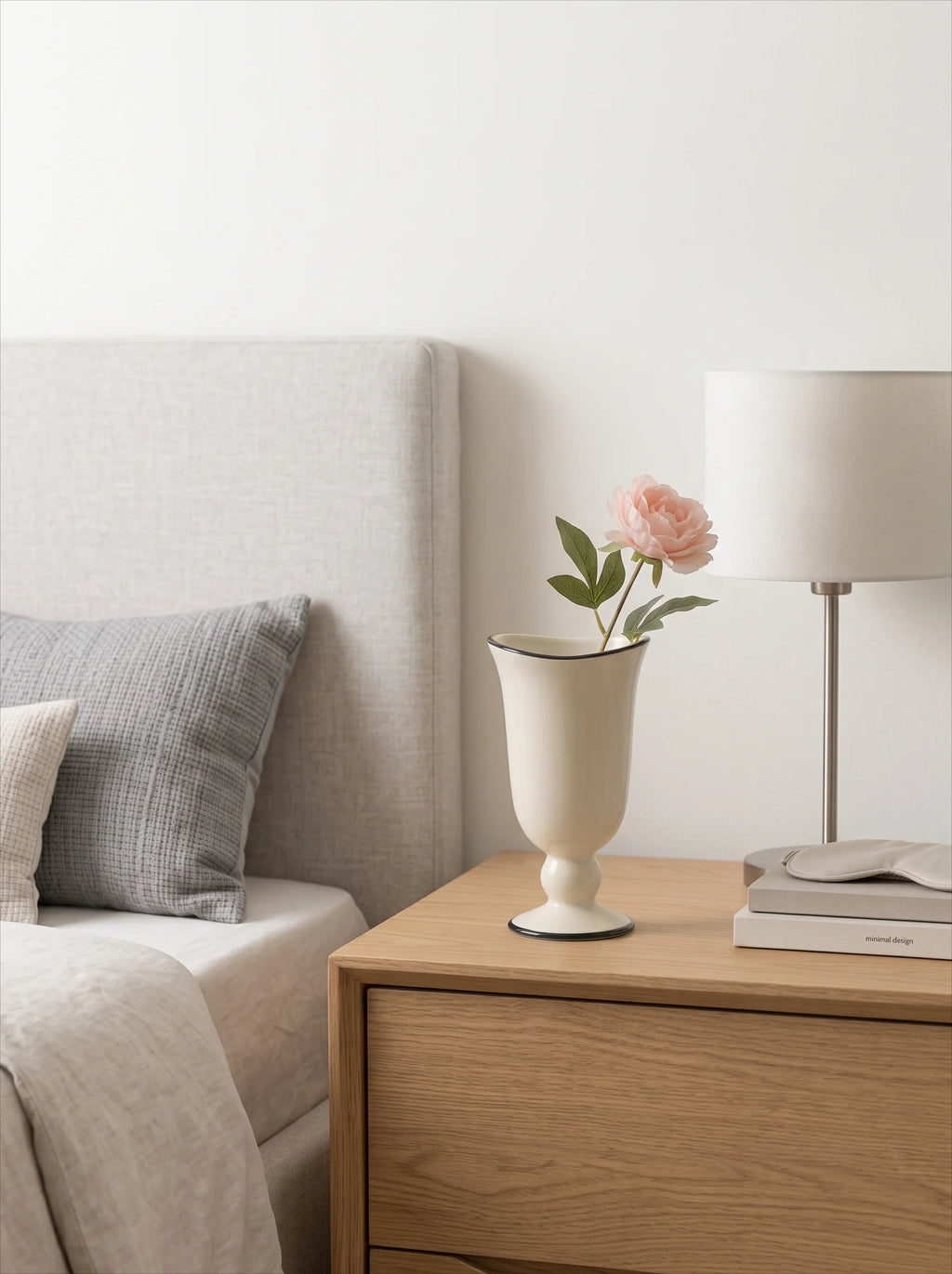 Scalloped Rim Vase - Creamy White