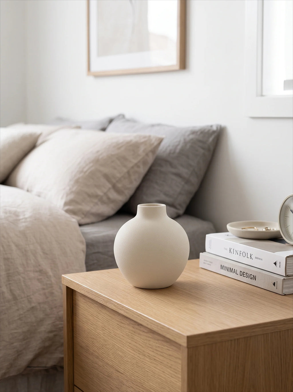 Textured Globe Vase - Creamy White