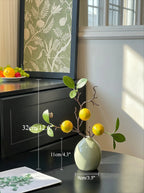 Serene Zen Lemon Fruit Sculpture Artificial Floral Arrangement