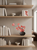 Orientalisches Luxus-Karmesinrotes Blatt Skulpturales Kunstblumenarrangement  