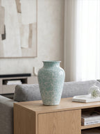 Modern Mint Snowflake Glaze Ceramic Vase