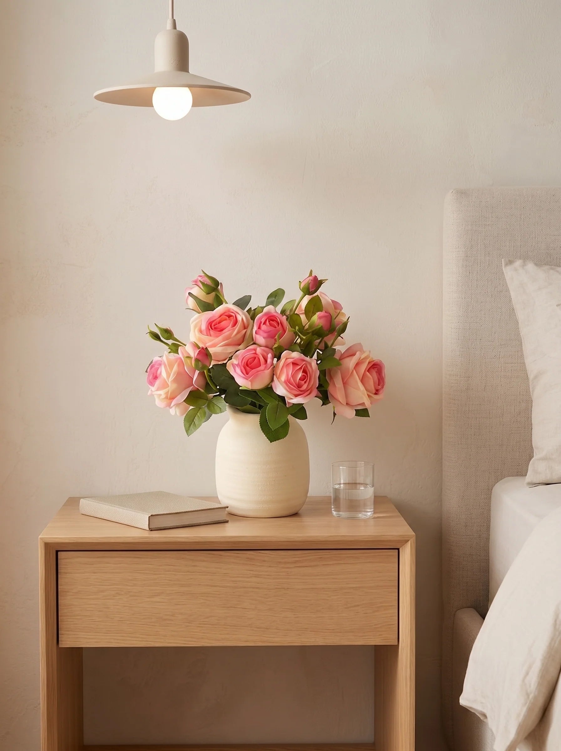 Ethereal Blush Rose Tablescape Faux Floral Arrangement