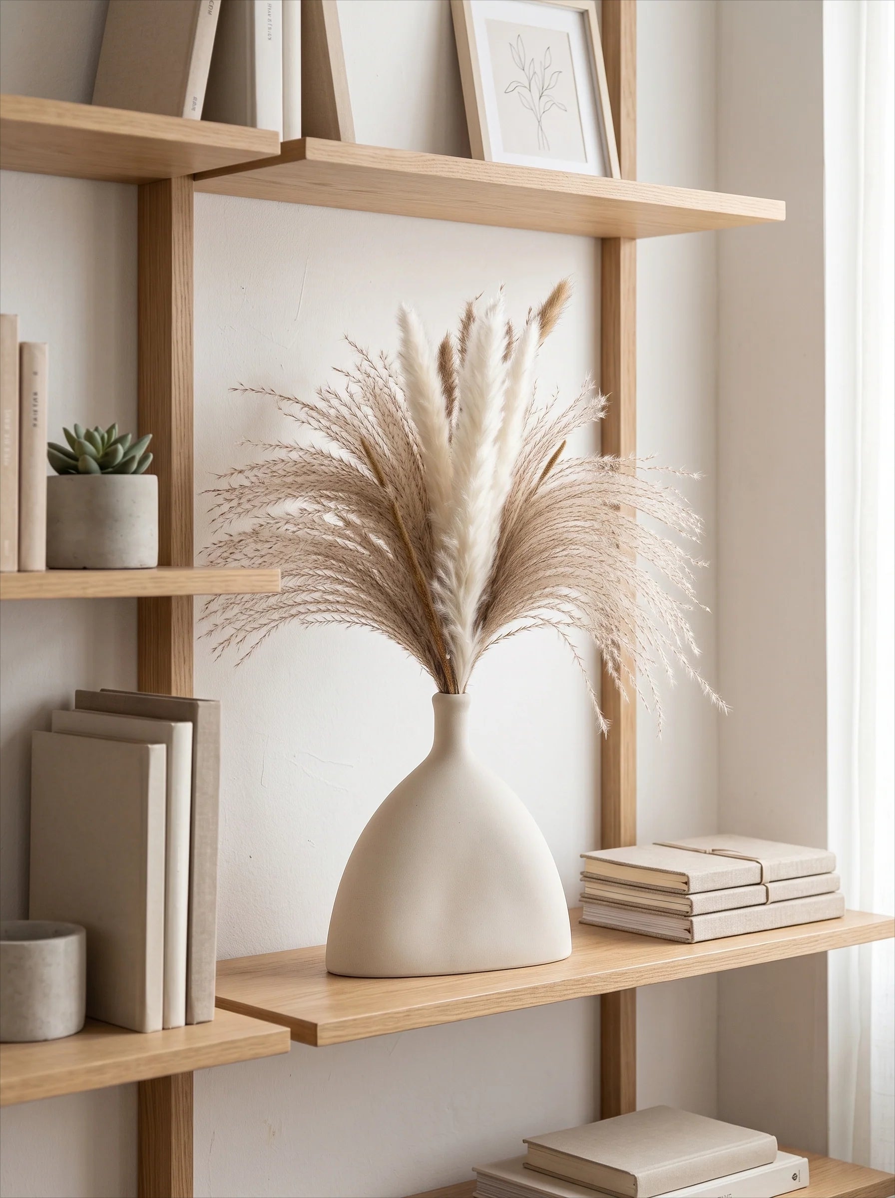 Luxury Nordic Fluffy Pampas Grass Artificial Floral Arrangement