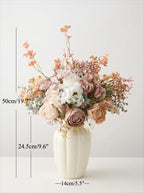 Vintage Oil-Painting Style Blush Rose Artificial Floral Arrangement