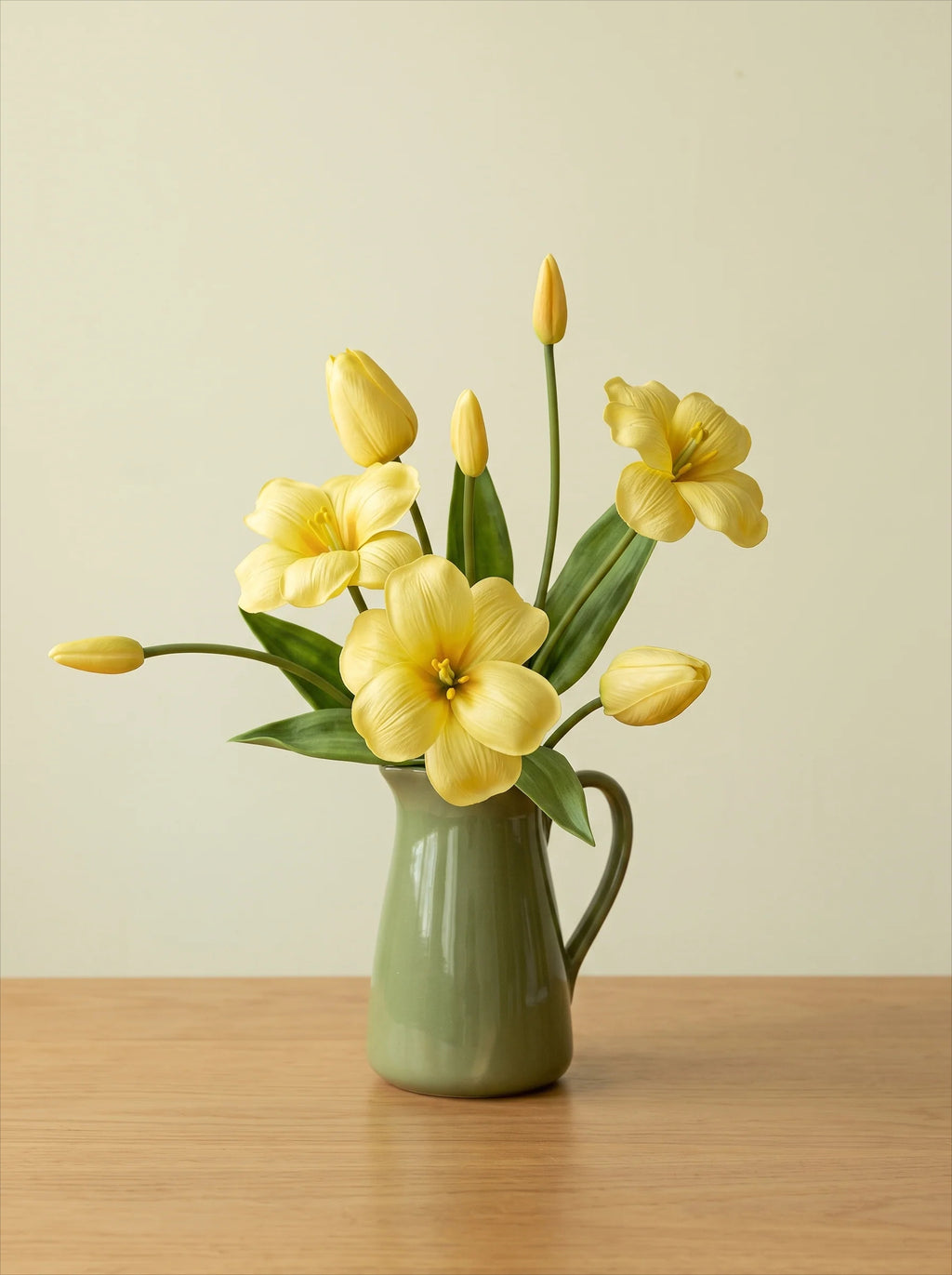 Golden Tulip Artificial Floral Arrangement for Warm Minimalist Living Spaces