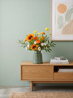 Golden Sunshine Sunflower & Ranunculus Artificial Floral Arrangement