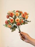 Terracotta Austin Rose Basket Faux Floral Arrangement