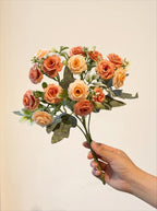 Terracotta Austin Rose Basket Faux Floral Arrangement