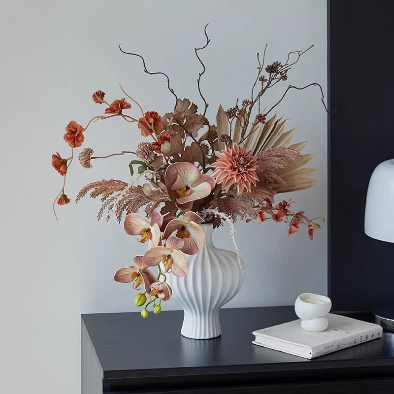 Vintage Terracotta Dried-Floral Faux Floral Arrangement