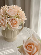 Künstliches Rosenarrangement - Champagner (10 Stiele / 10 Rosen)