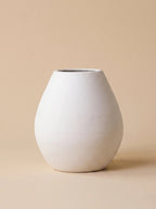 Minimalist Matte White Textured Ceramic Vase