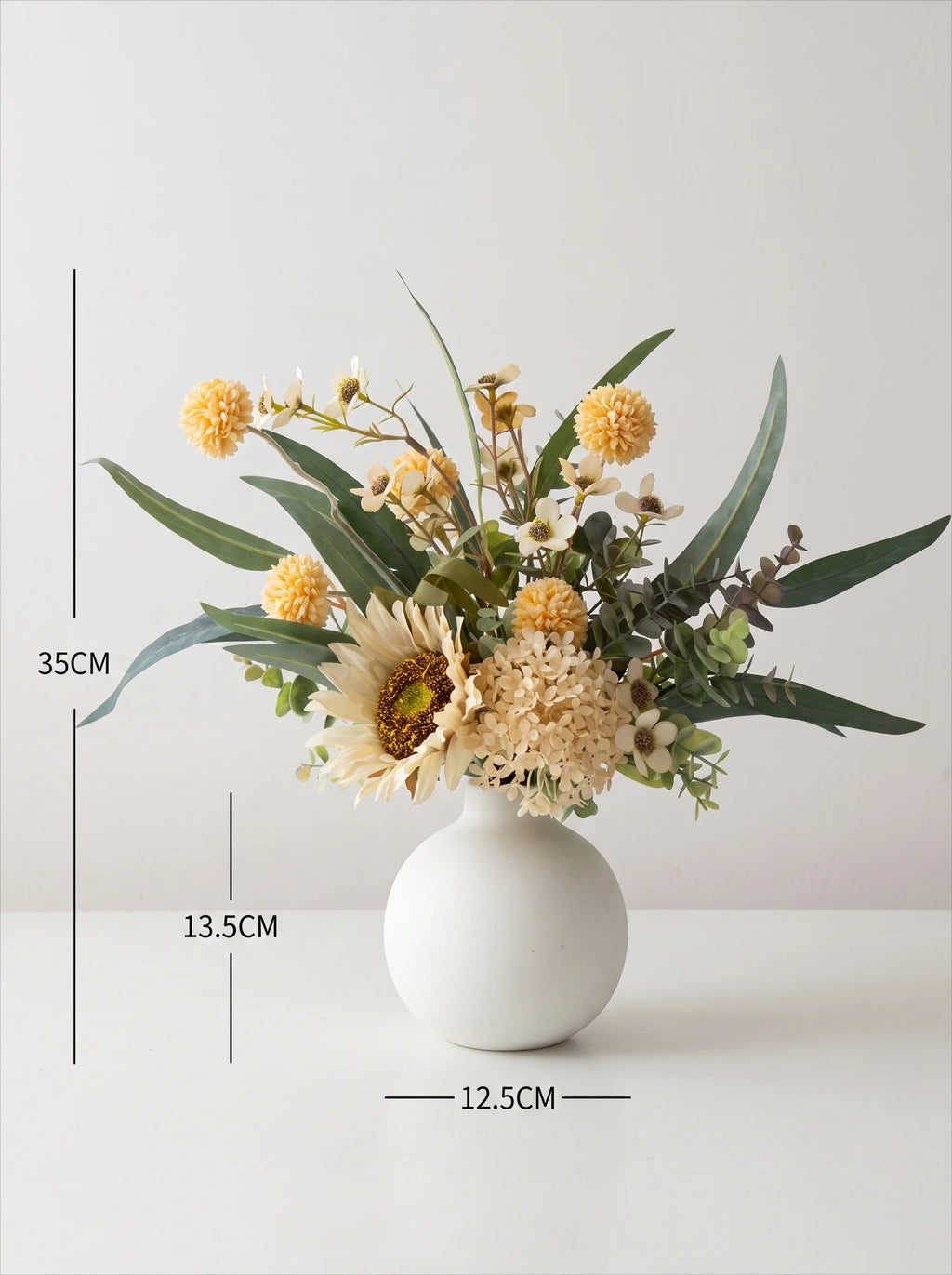 Textured Globe Vase - Creamy White