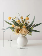 Textured Globe Vase - Creamy White