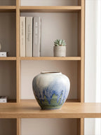 Artisan Blue Reactive Glaze Ceramic Vase