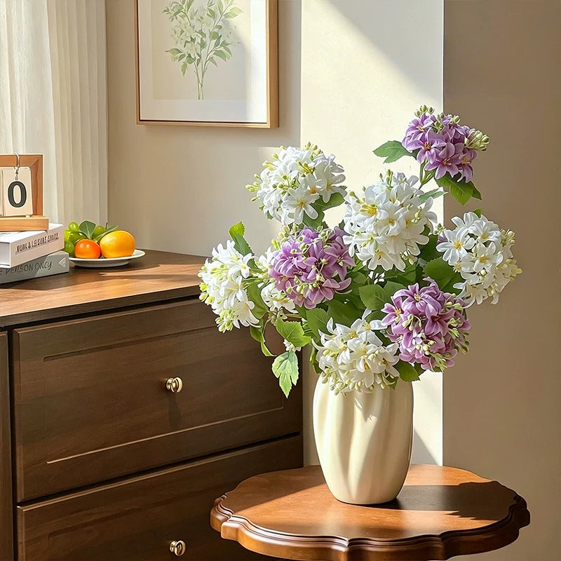Luxury Real-Touch White Hydrangea Elegant Artificial Floral Arrangement