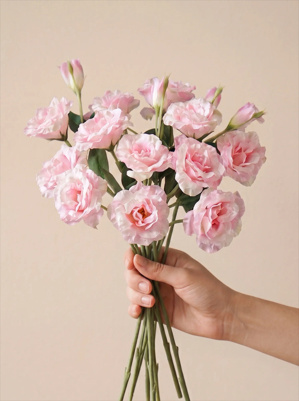 Arrangement floral artificiel élégant de lisianthus rose