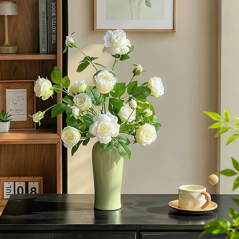 Luxurious Romantic White Starry Rose Artificial Floral Arrangement