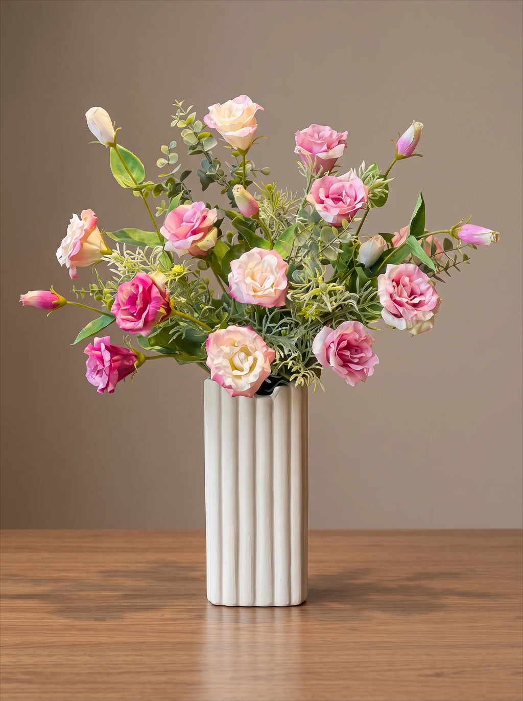 Soft Pink Lisianthus Faux Floral Arrangement