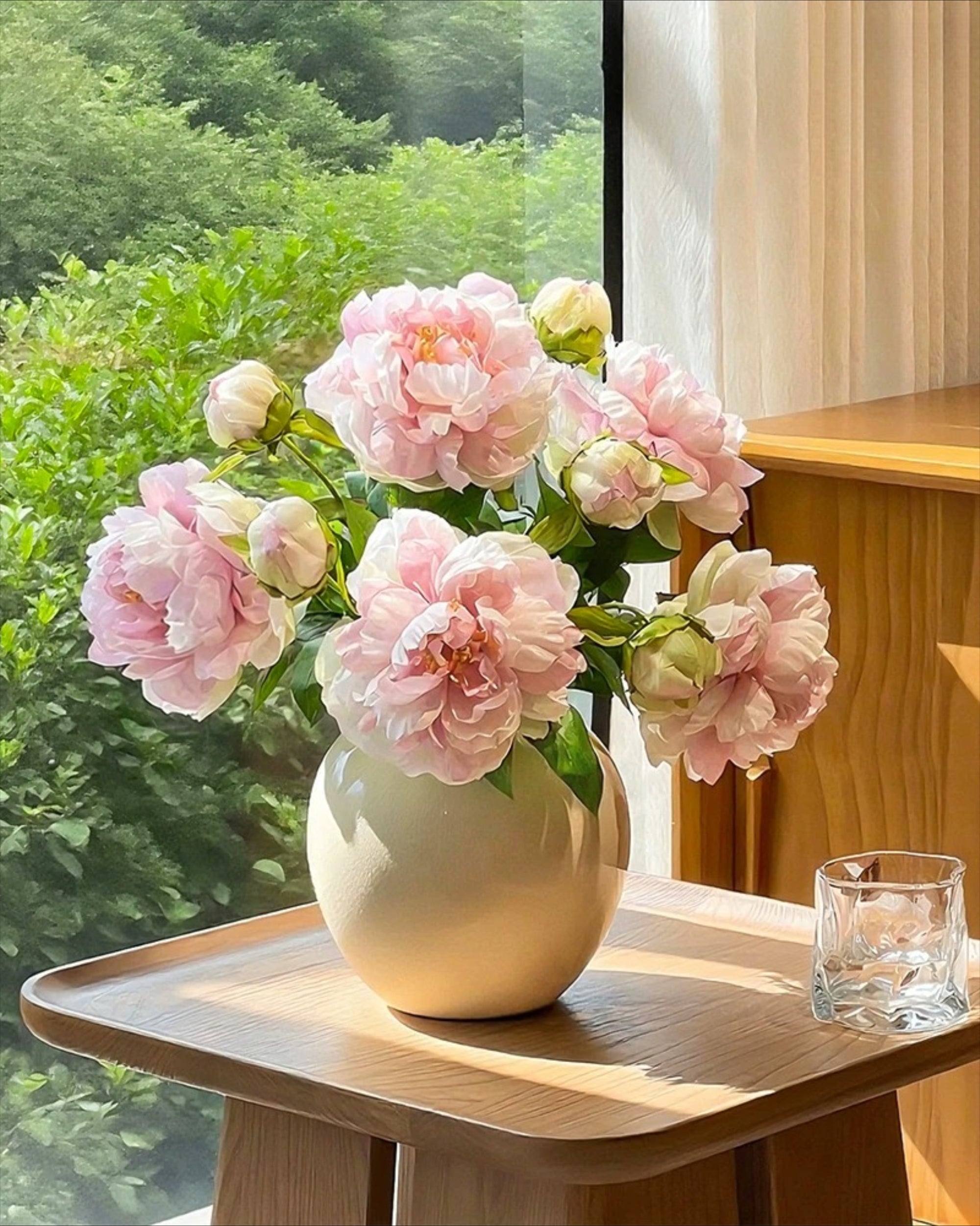 Arrangement floral artificiel Fleur de Pivoine Blush