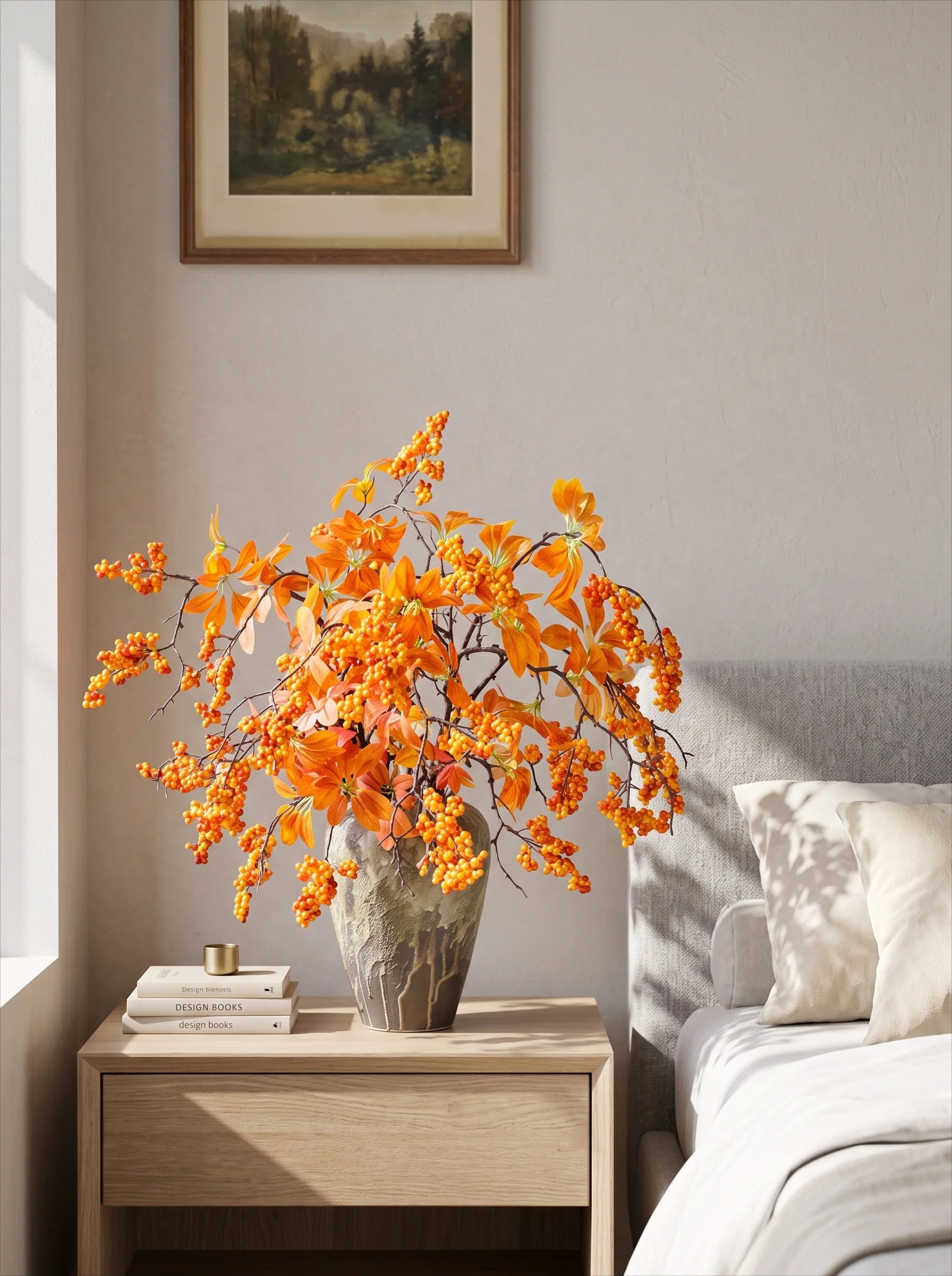 Warm Terracotta Fortune Cluster Faux Floral Arrangement