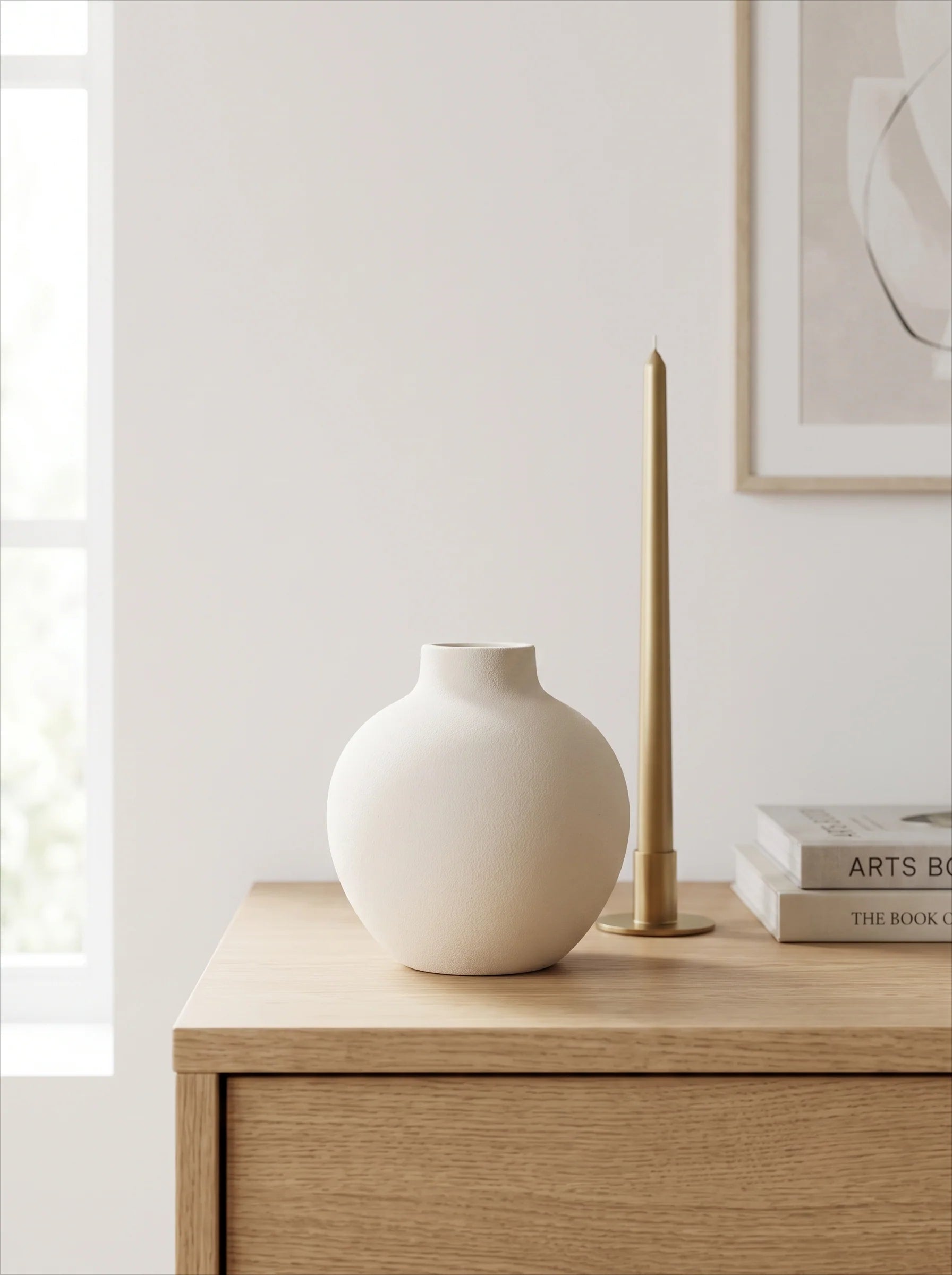Textured Globe Vase - Creamy White