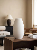 Minimalist Matte White Textured Ceramic Vase
