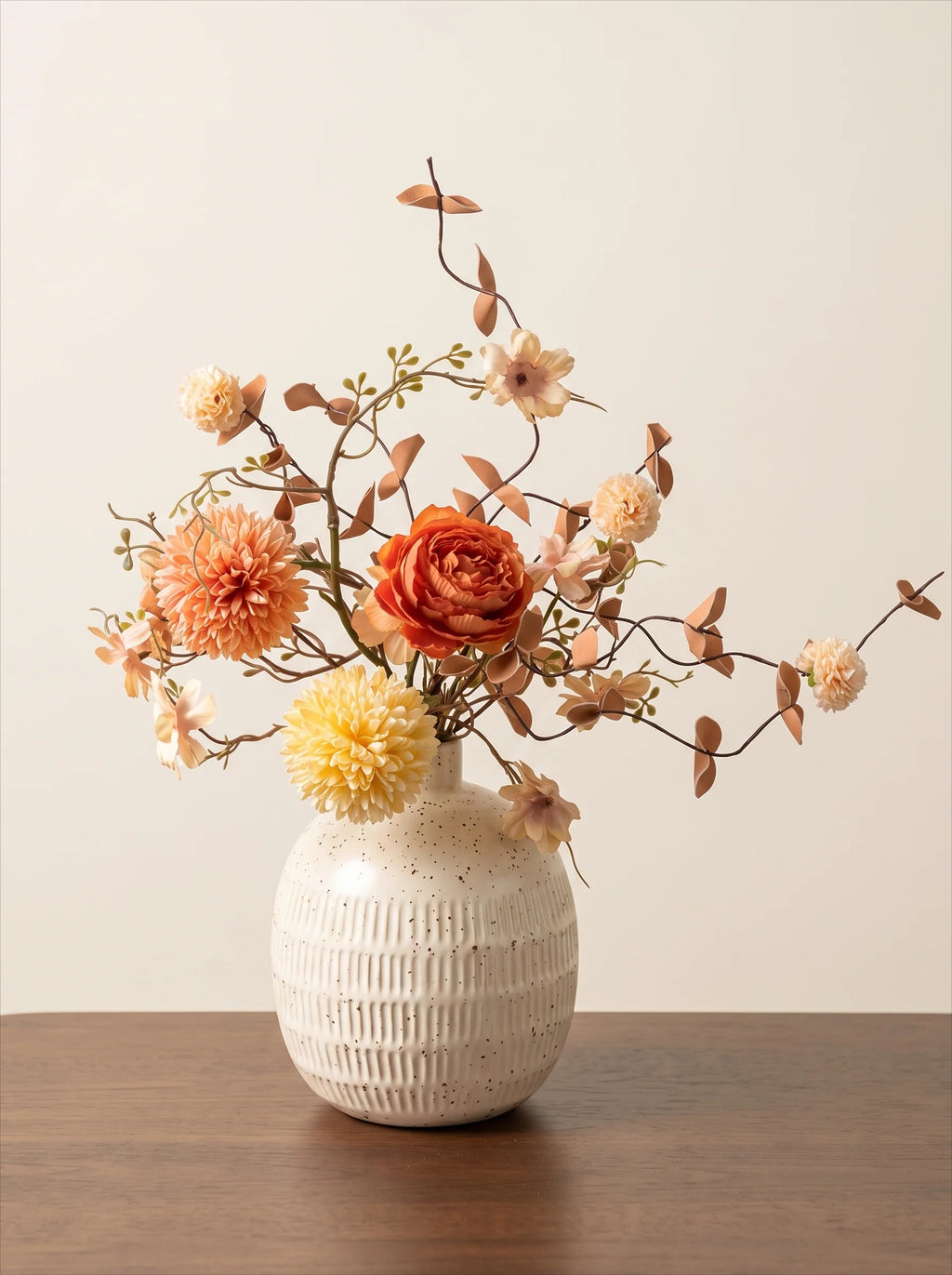 Autumn Spherical Bloom Artisan Faux Floral Arrangement