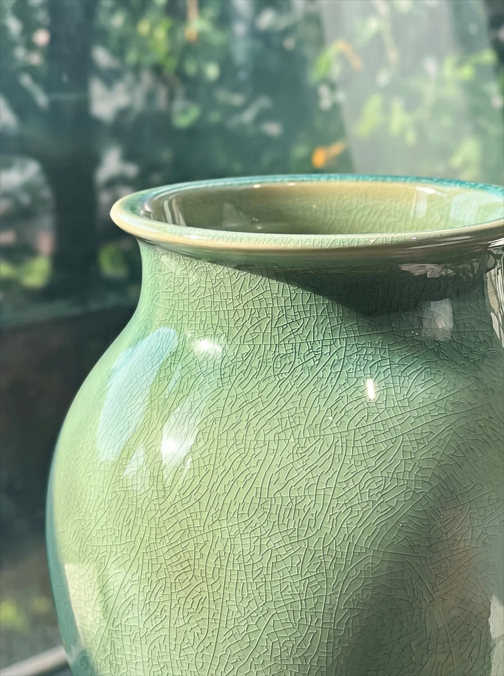 Celadon Green Crackle Glaze Vase