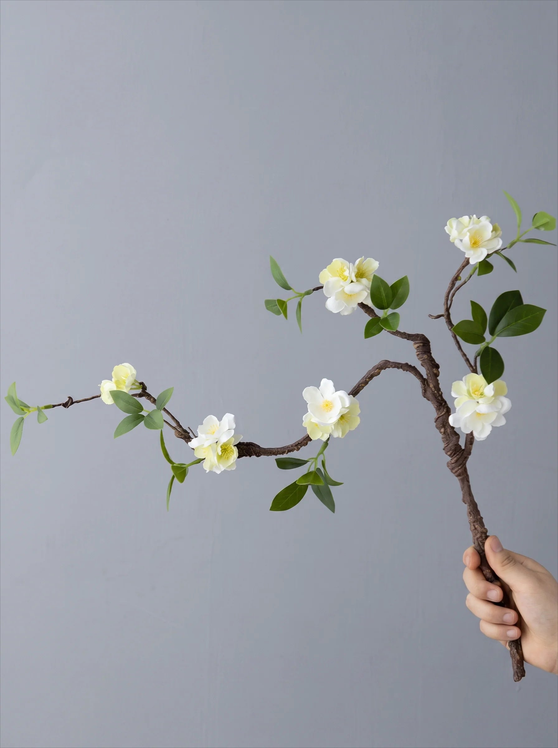 Minimalist Zen Sculptural Blossom Branch Artificial Floral Arrangement