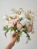 Luxury Vintage Blush Ranunculus & Rose Artificial Floral Arrangement