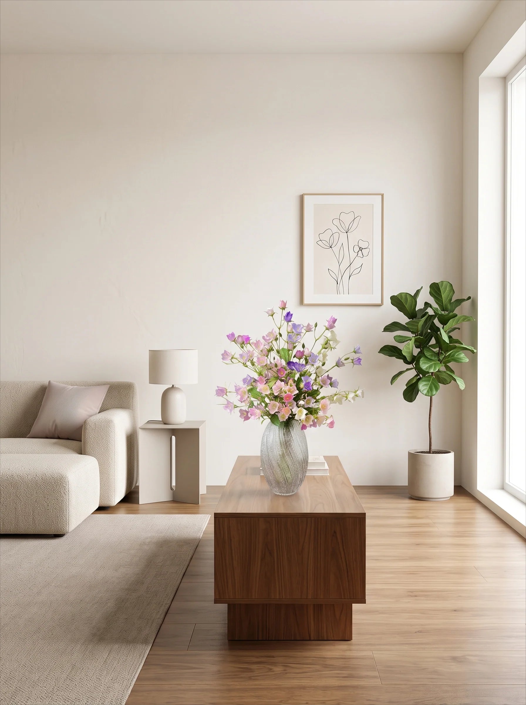 Pastel Bellflower Breeze Faux Floral Arrangement