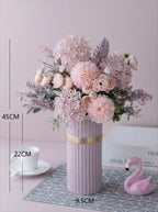 Faux Floral Arrangement - Pink & Purple Mixed Blooms