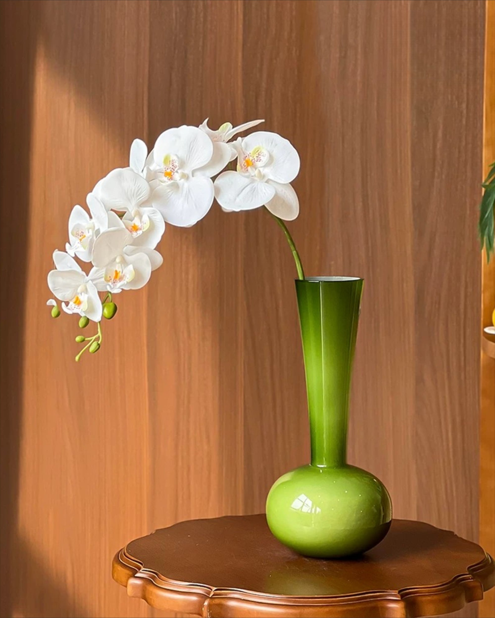 Elegant White Phalaenopsis Faux Orchid Stem