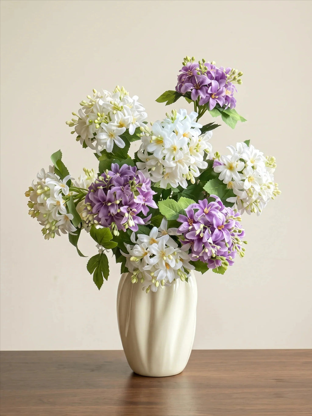 Lyxig Real-Touch Vit Hortensia Elegant Konstgjord Blomsterarrangemang