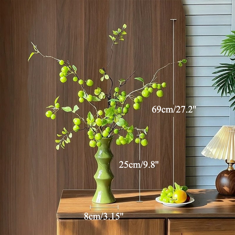 Luxury Oriental Zen Green Berry Artificial Floral Arrangement