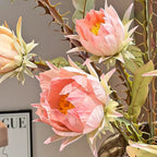 Apricot Protea Crown Faux Floral Arrangement