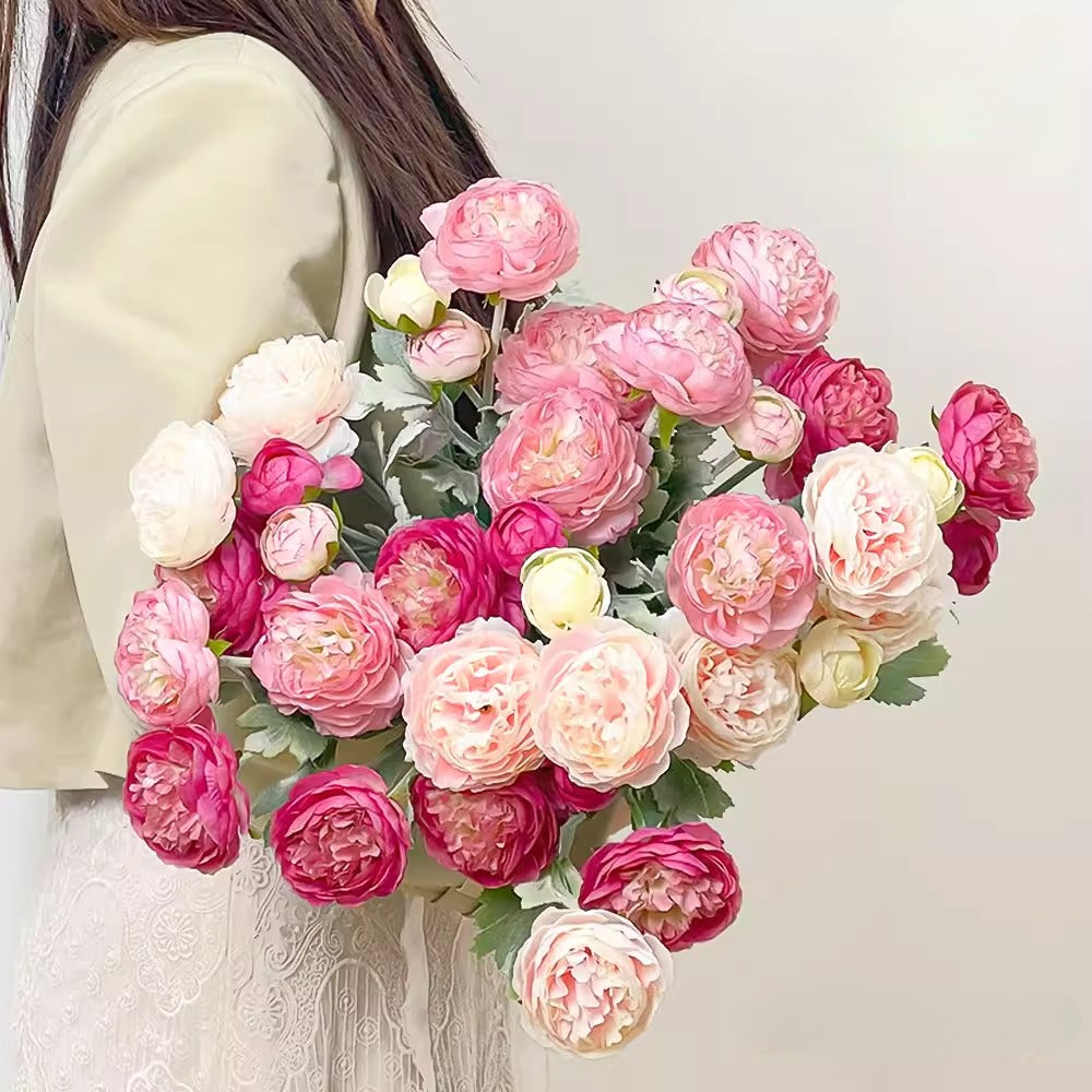 Composition florale fausse Ensemble renoncule vintage