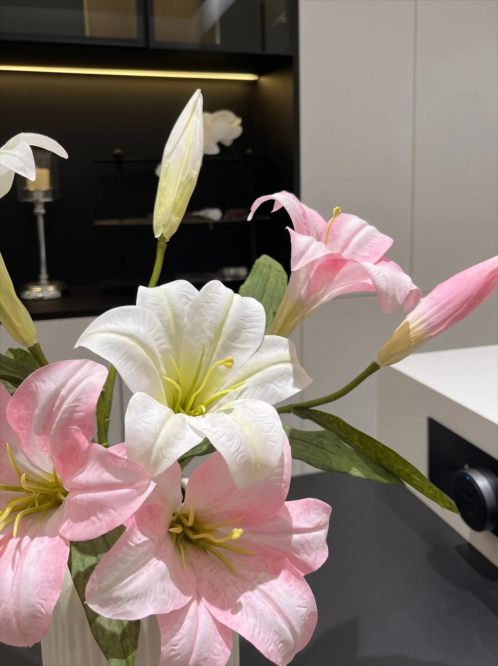 Ethereal Lily Bloom Faux Floral Arrangement
