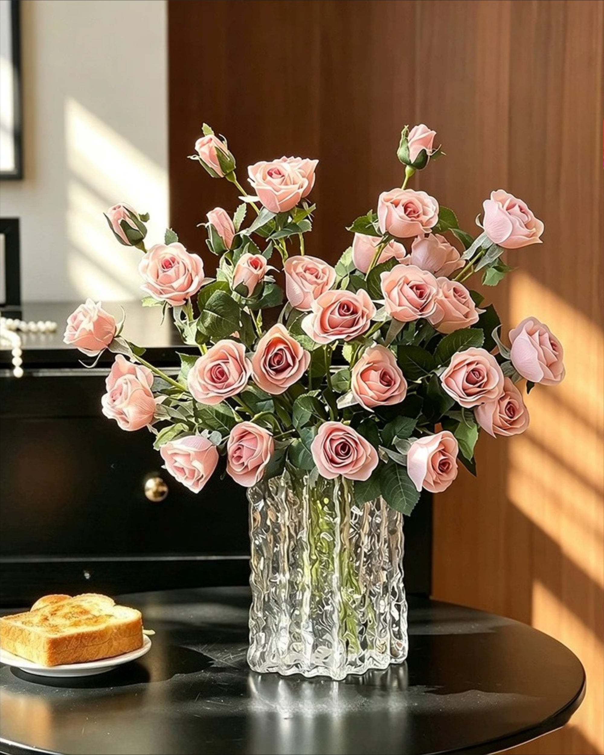 Arrangement floral artificiel Rose Blush Crépuscule