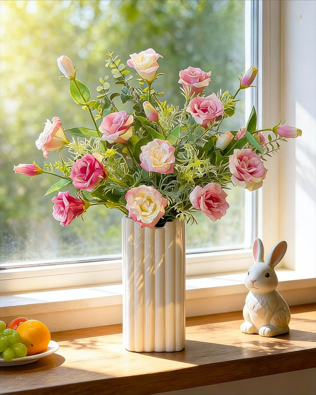 Arrangement floral artificiel Lisianthus Rose Doux