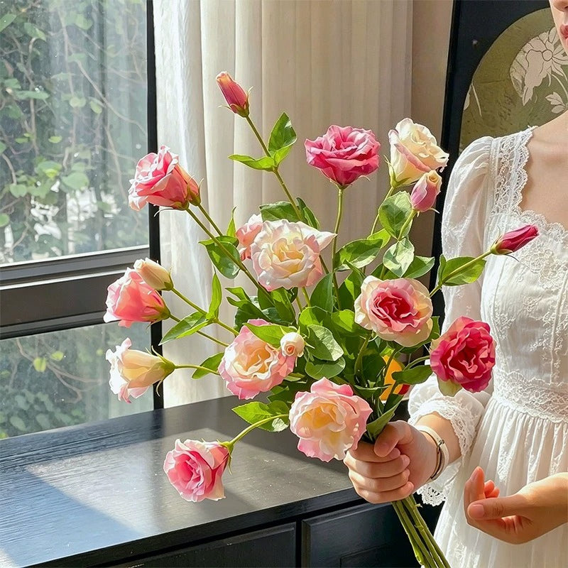 Elegant Blush Lisianthus Artificial Floral Arrangement