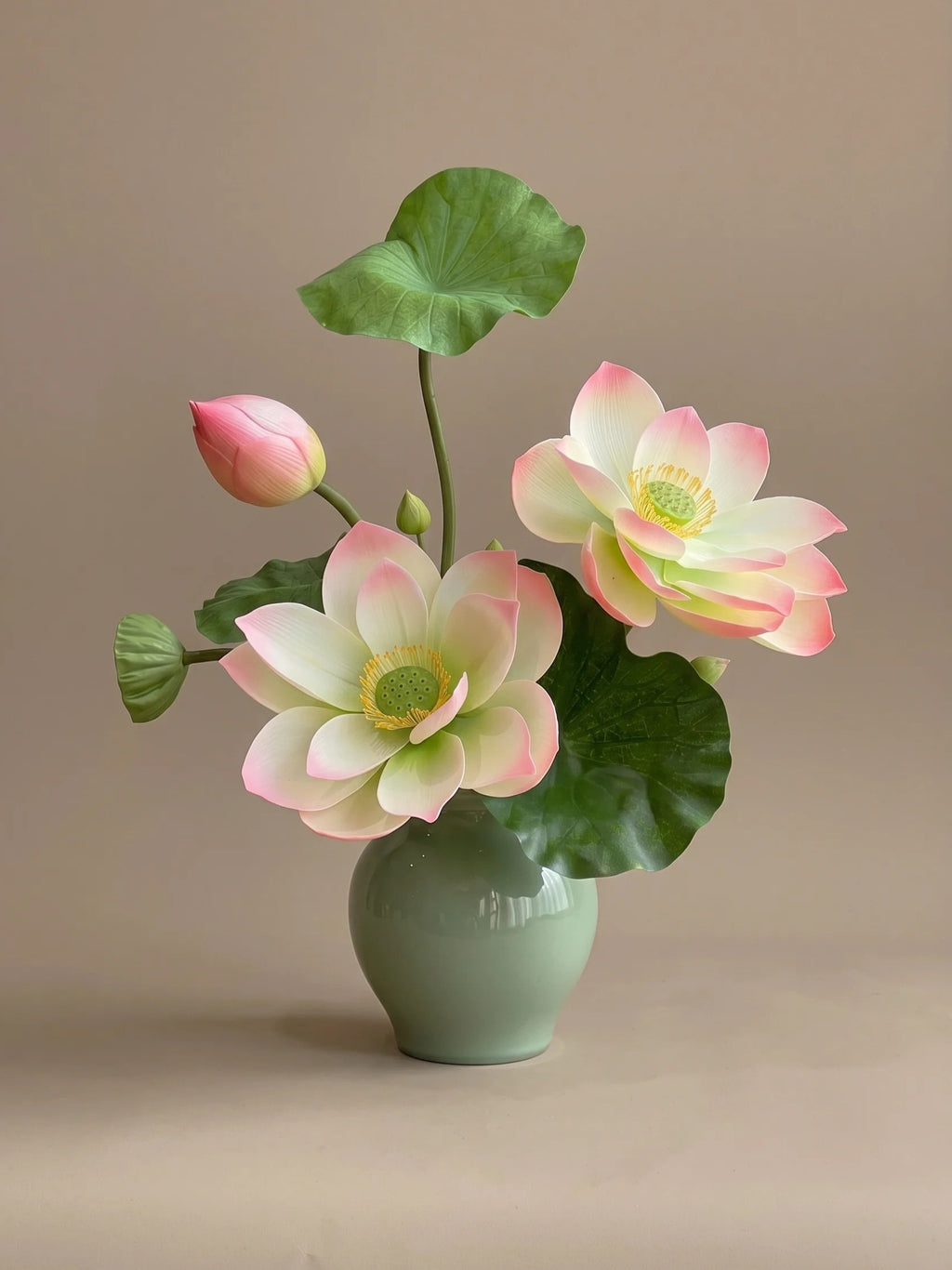 Serene Zen Lotus Bloom Botanical Artificial Floral Arrangement