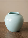 Modern Glossy Ice Blue Ceramic Vase