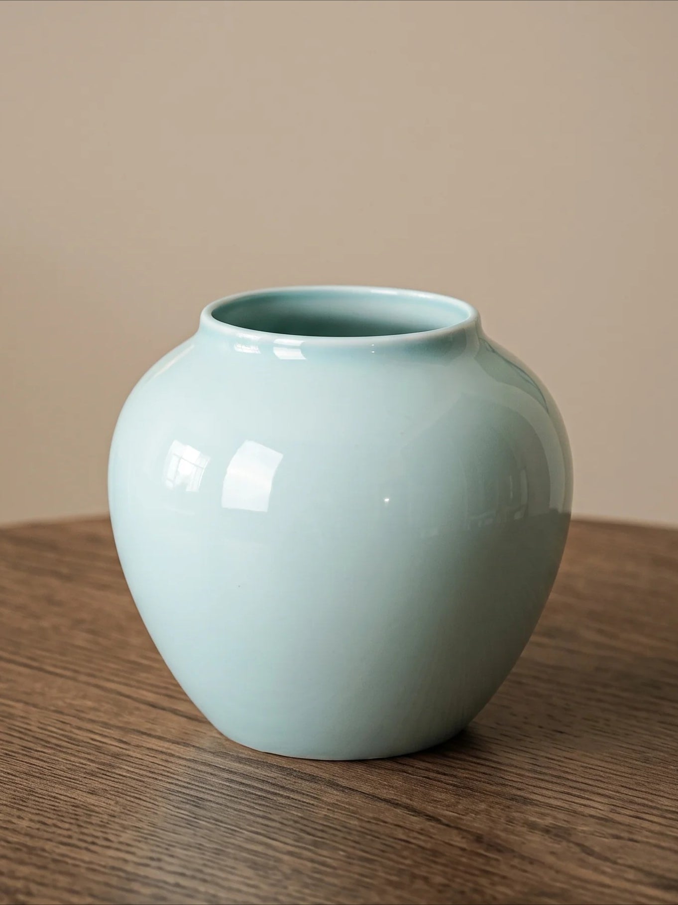 Modern Glossy Ice Blue Ceramic Vase