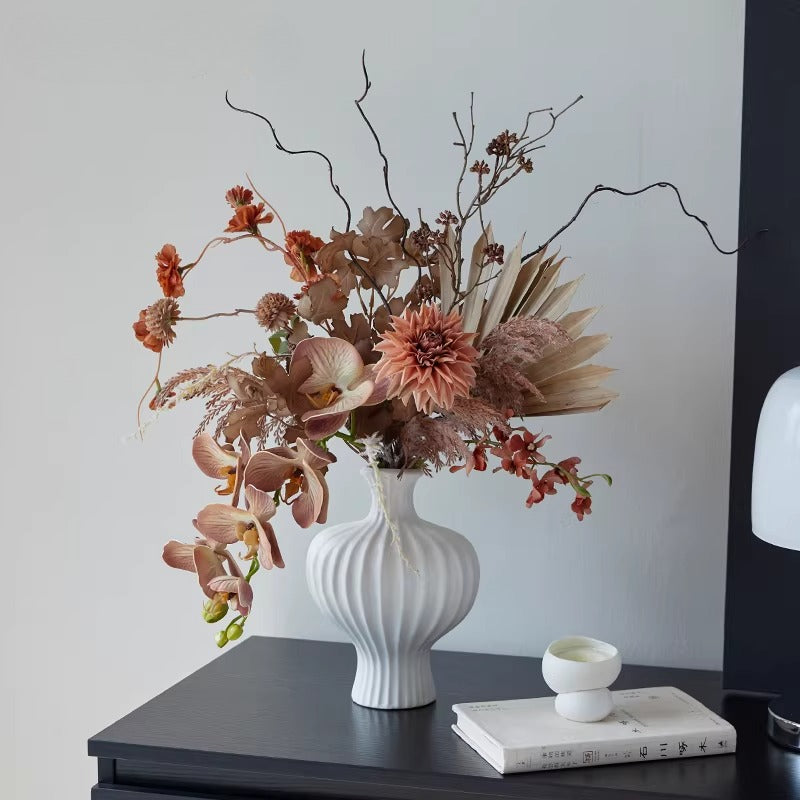 Vintage Terracotta Dried-Floral Faux Floral Arrangement