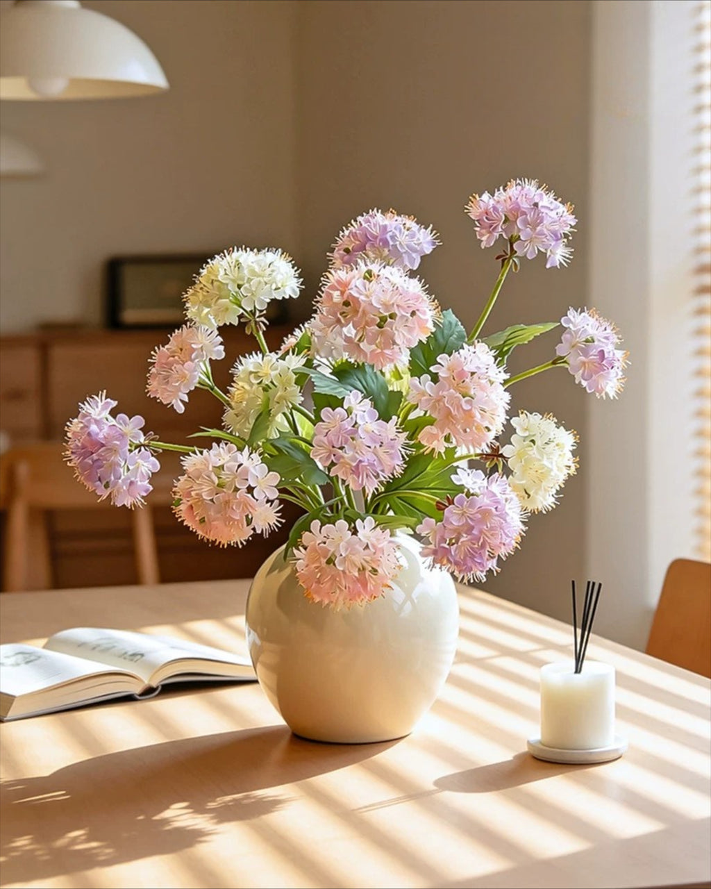 Pastel Fluister Hortensia Faux Bloemenboeket